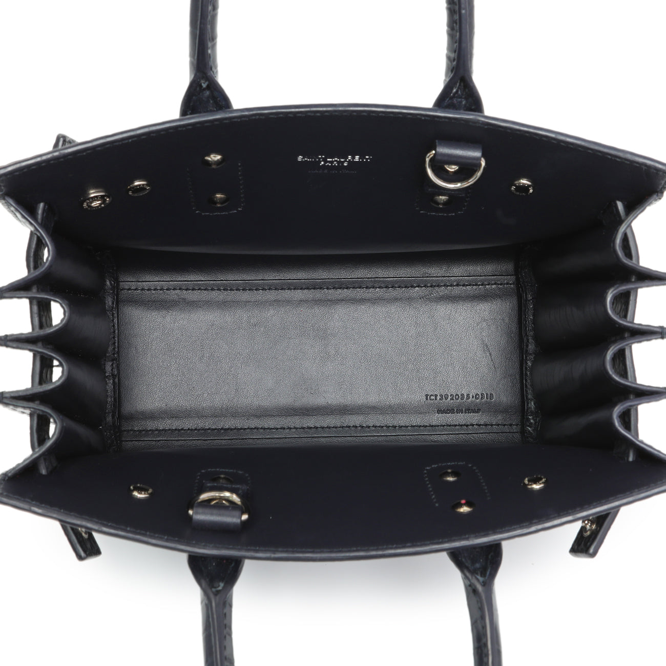 Exclusive Saint Laurent Calfskin Crocodile Embossed Nano Sac De Jour — Alternate View 8