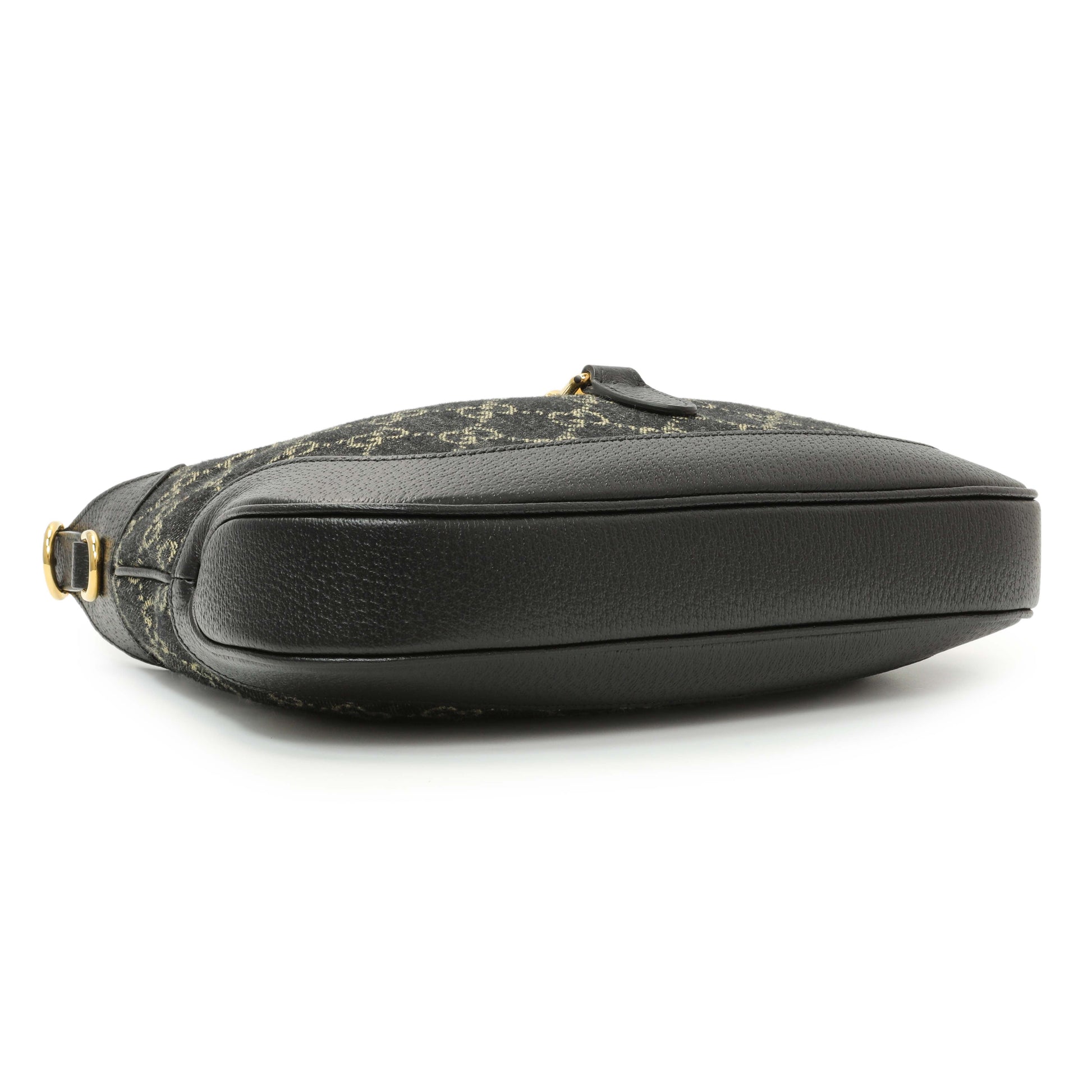 Exclusive Gucci Black Jacquard Denim GG Monogram Small Jackie 1961 Hobo — Back View