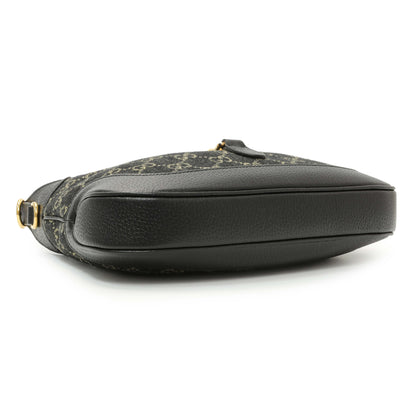 Exclusive Gucci Black Jacquard Denim GG Monogram Small Jackie 1961 Hobo — Back View