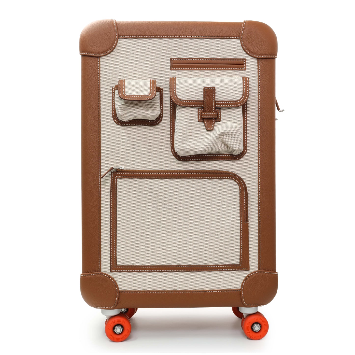 Exclusive Hermes Canvas Taurillon Regate RMS Cargo Cabin Suitcase — Front View