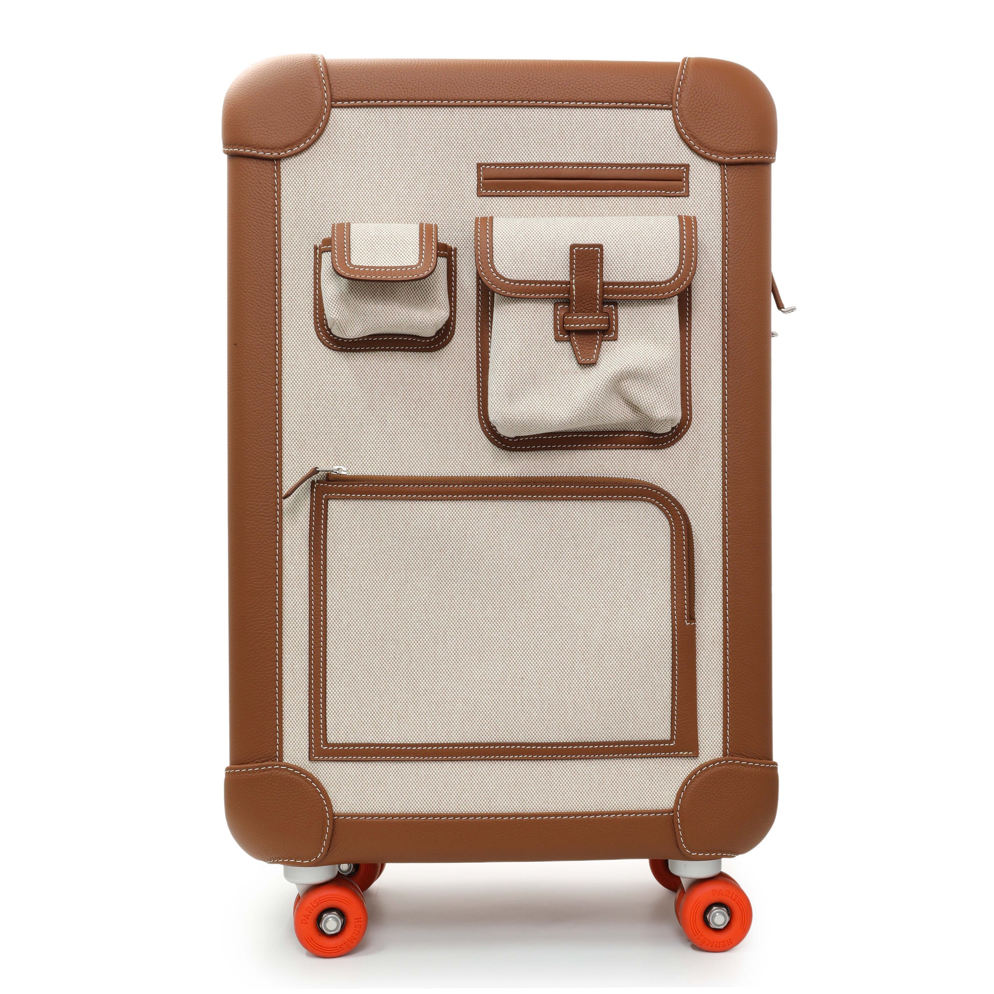 Exclusive Hermes Canvas Taurillon Regate RMS Cargo Cabin Suitcase — Front View