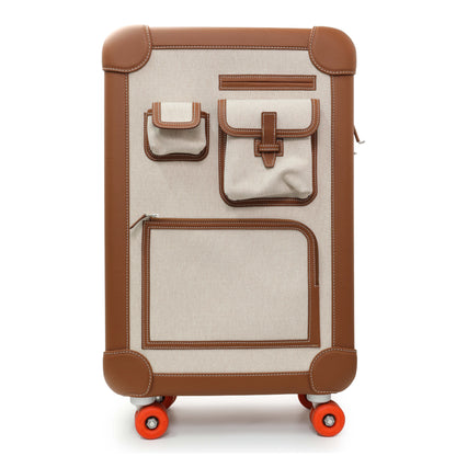 Exclusive Hermes Canvas Taurillon Regate RMS Cargo Cabin Suitcase — Front View
