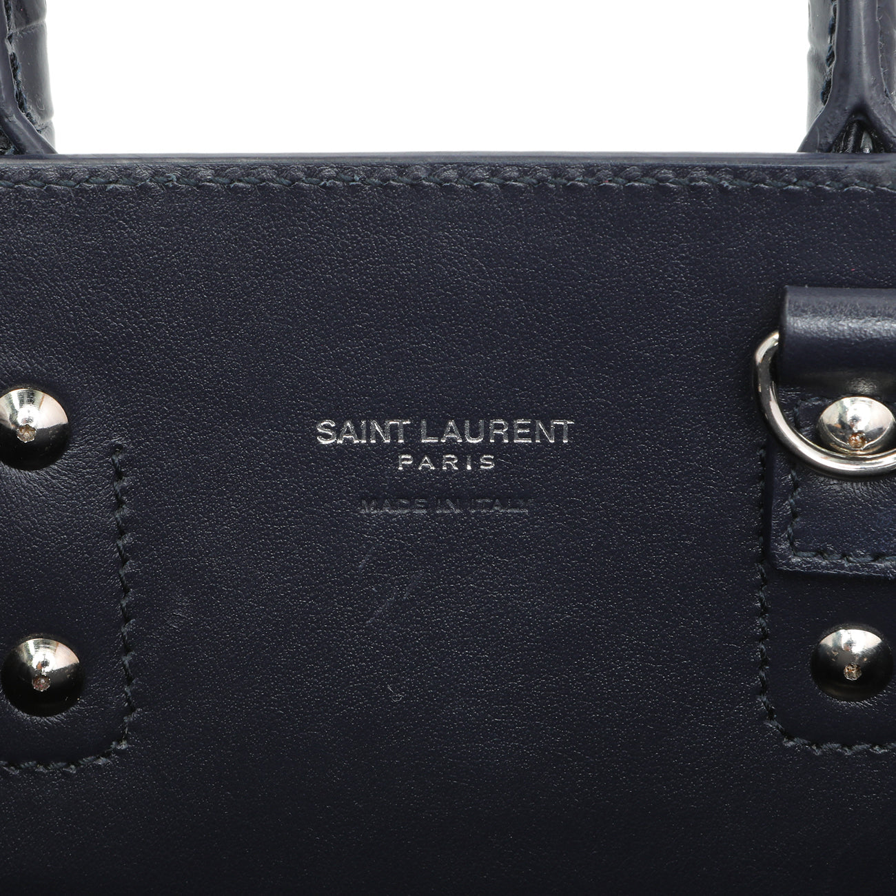 Exclusive Saint Laurent Calfskin Crocodile Embossed Nano Sac De Jour — Alternate View 9