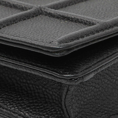 Exclusive Christian Dior Black Grained Calfskin Diorama Wallet on Chain — Top View