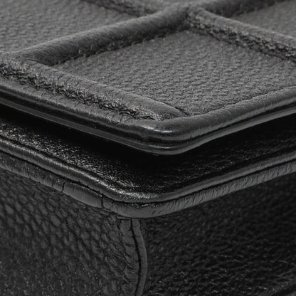 Exclusive Christian Dior Black Grained Calfskin Diorama Wallet on Chain — Detail View