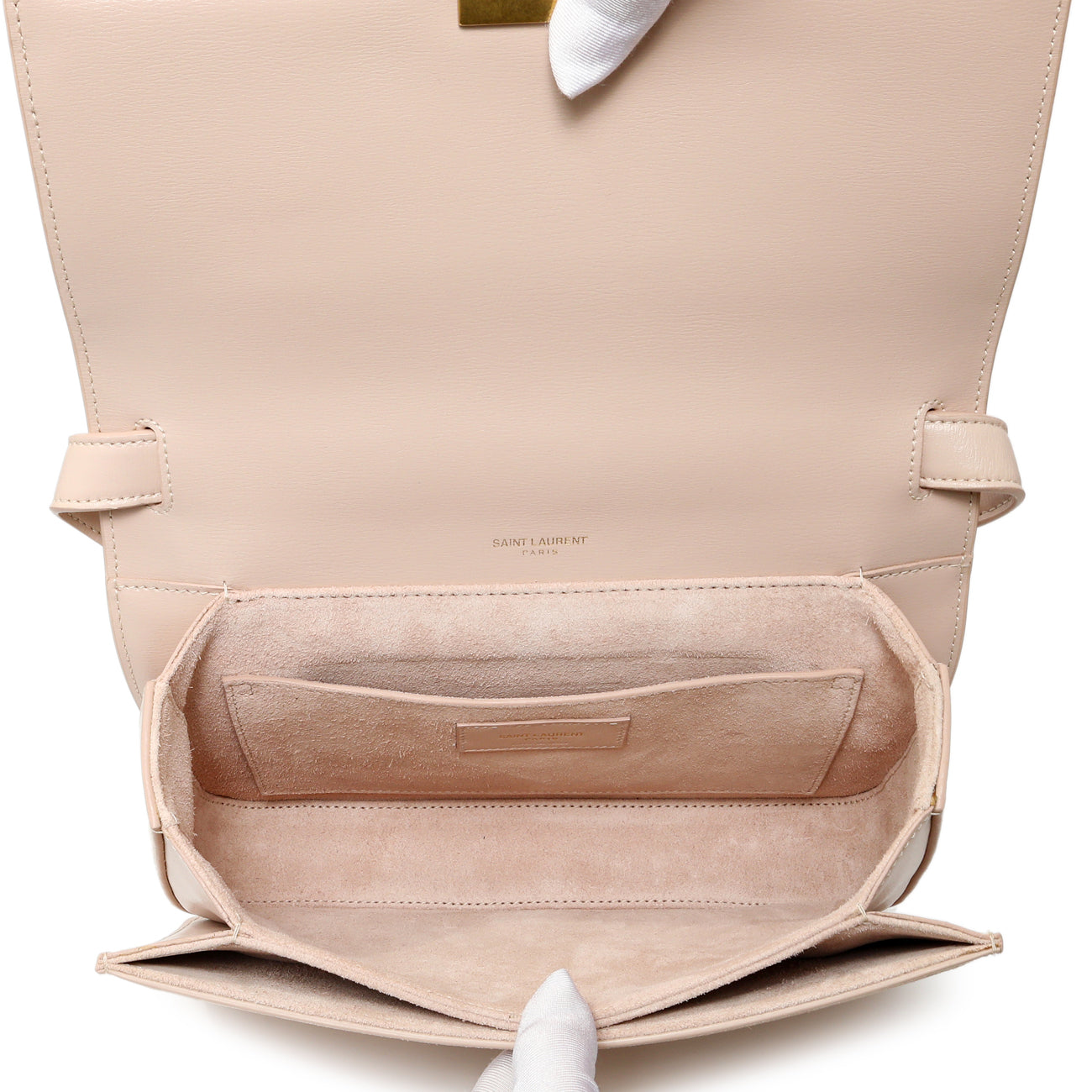 Exclusive Saint Laurent Marble Pink Smooth Calfskin Suede Medium Bellechasse Bag — Alternate View 9