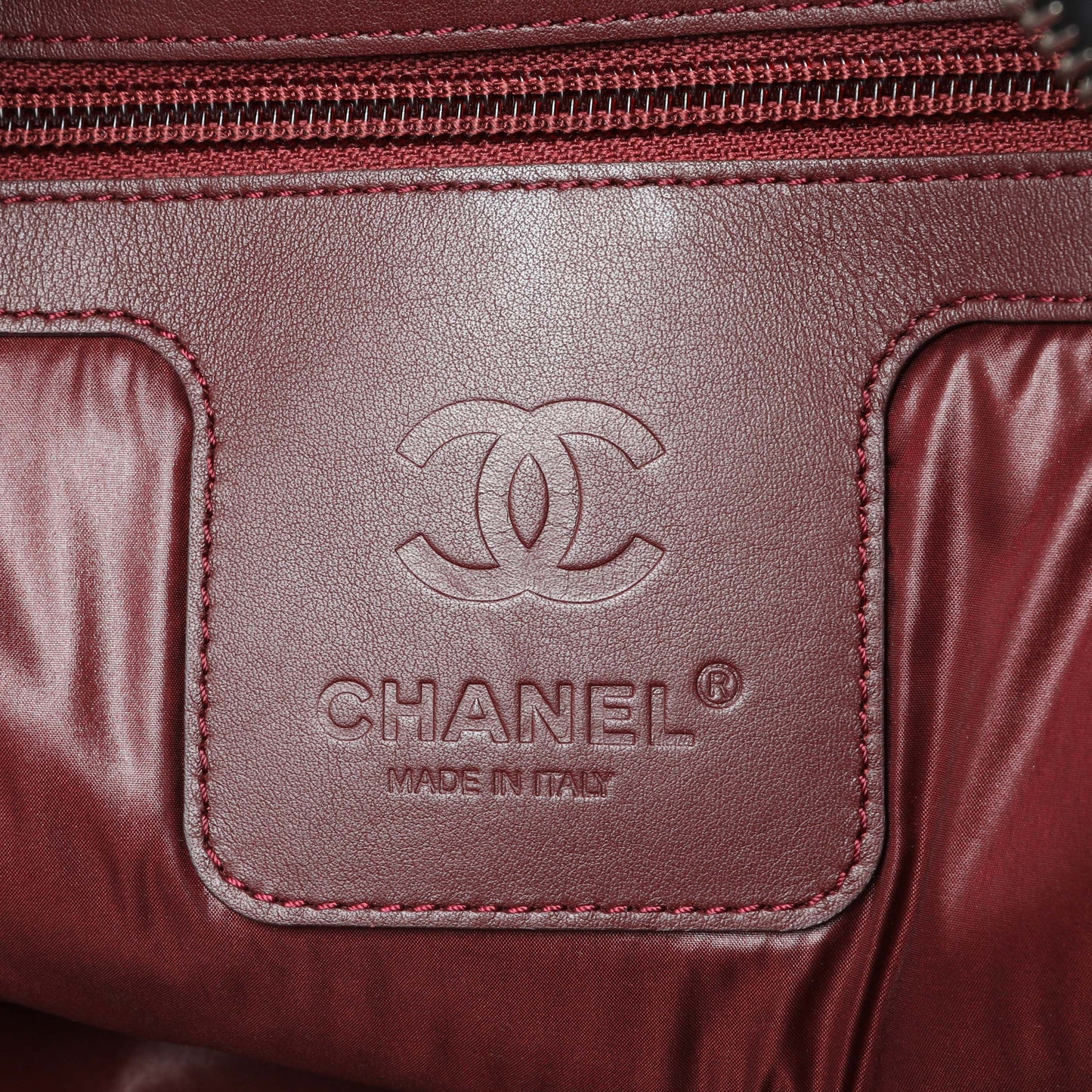 Exclusive Chanel Black Nylon Quilted Coco Cocoon Backpack — Detail View