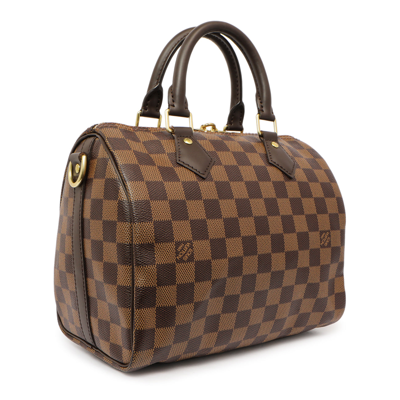 Exclusive Louis Vuitton Damier Ebene Speedy Bandouliere 25 — Side View