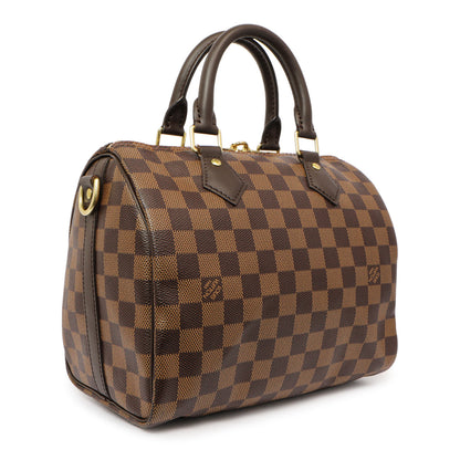 Exclusive Louis Vuitton Damier Ebene Speedy Bandouliere 25 — Side View