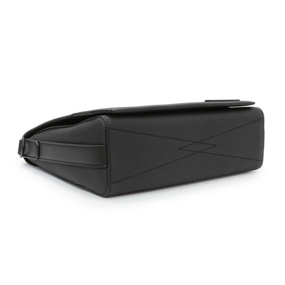 Exclusive Louis Vuitton Black Grained Calfskin Aerogram Takeoff Messenger — Back View