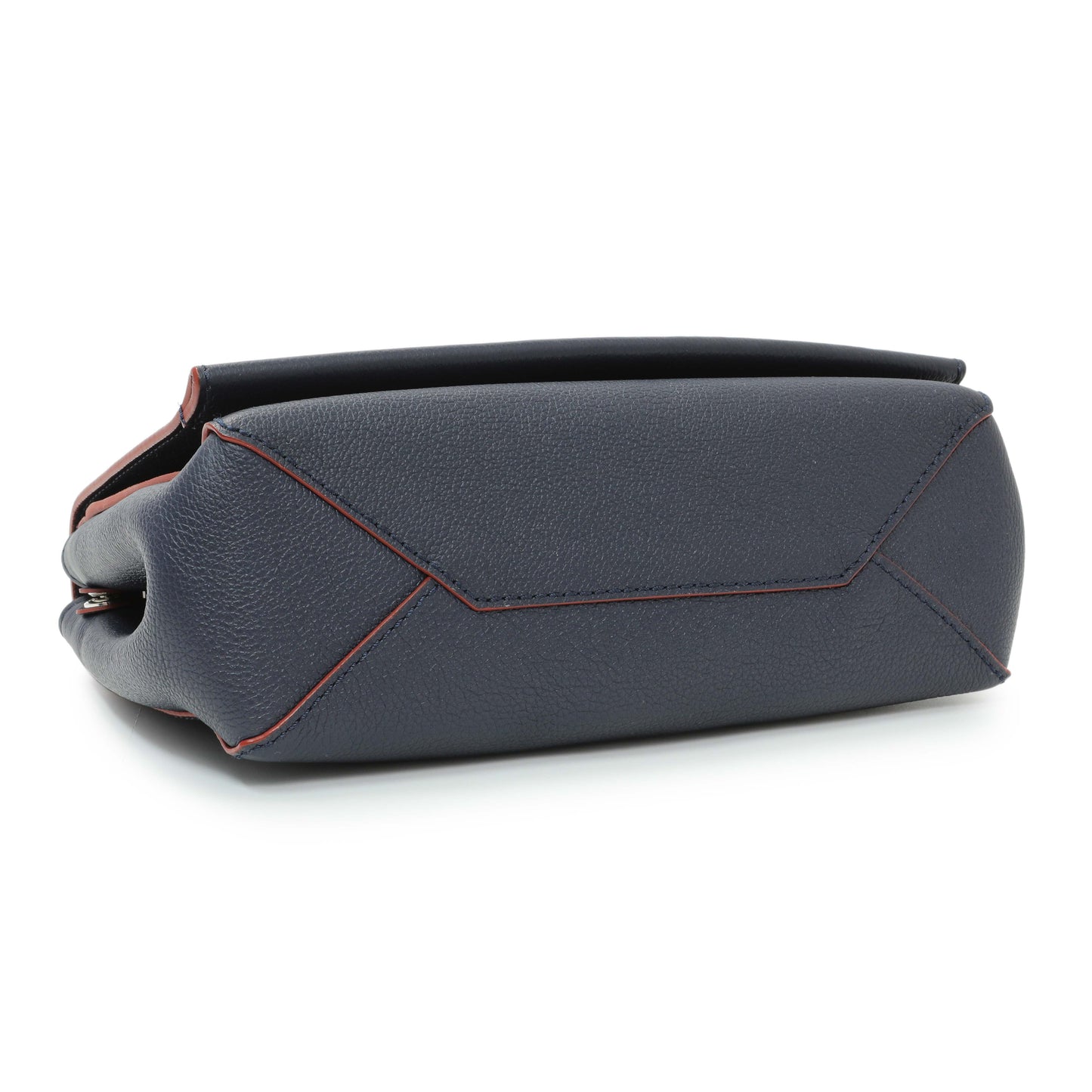 Exclusive Louis Vuitton Navy Calfskin Lockme II Chain Bag BB — Back View