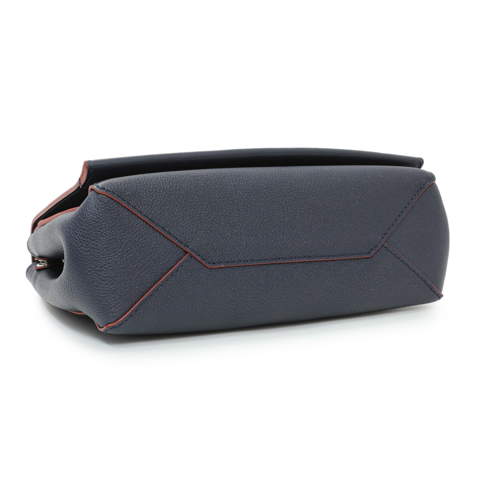 Exclusive Louis Vuitton Navy Calfskin Lockme II Chain Bag BB — Back View