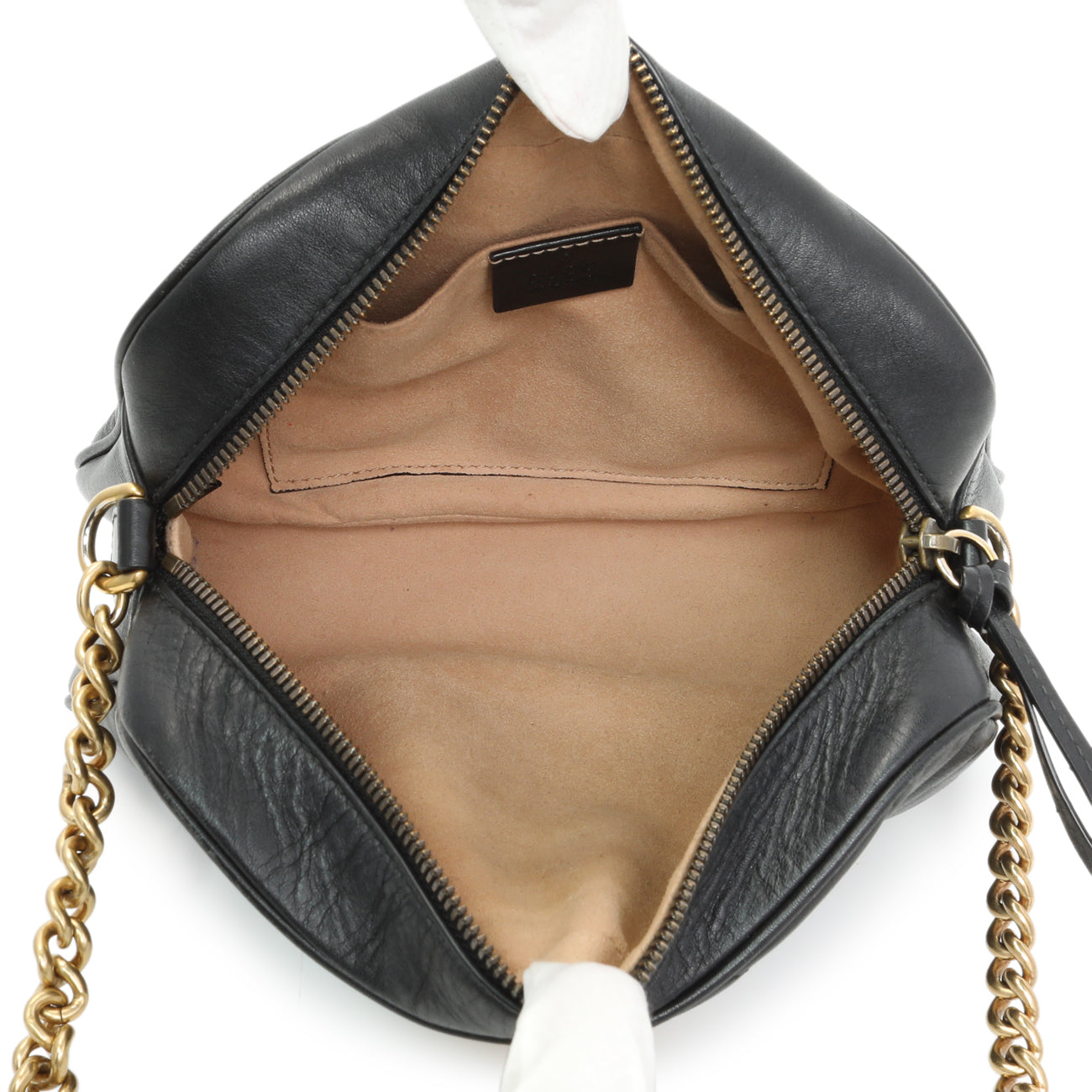 Exclusive Gucci Black Calfskin Matelasse Small GG Marmont Chain Shoulder Bag — Alternate View 8