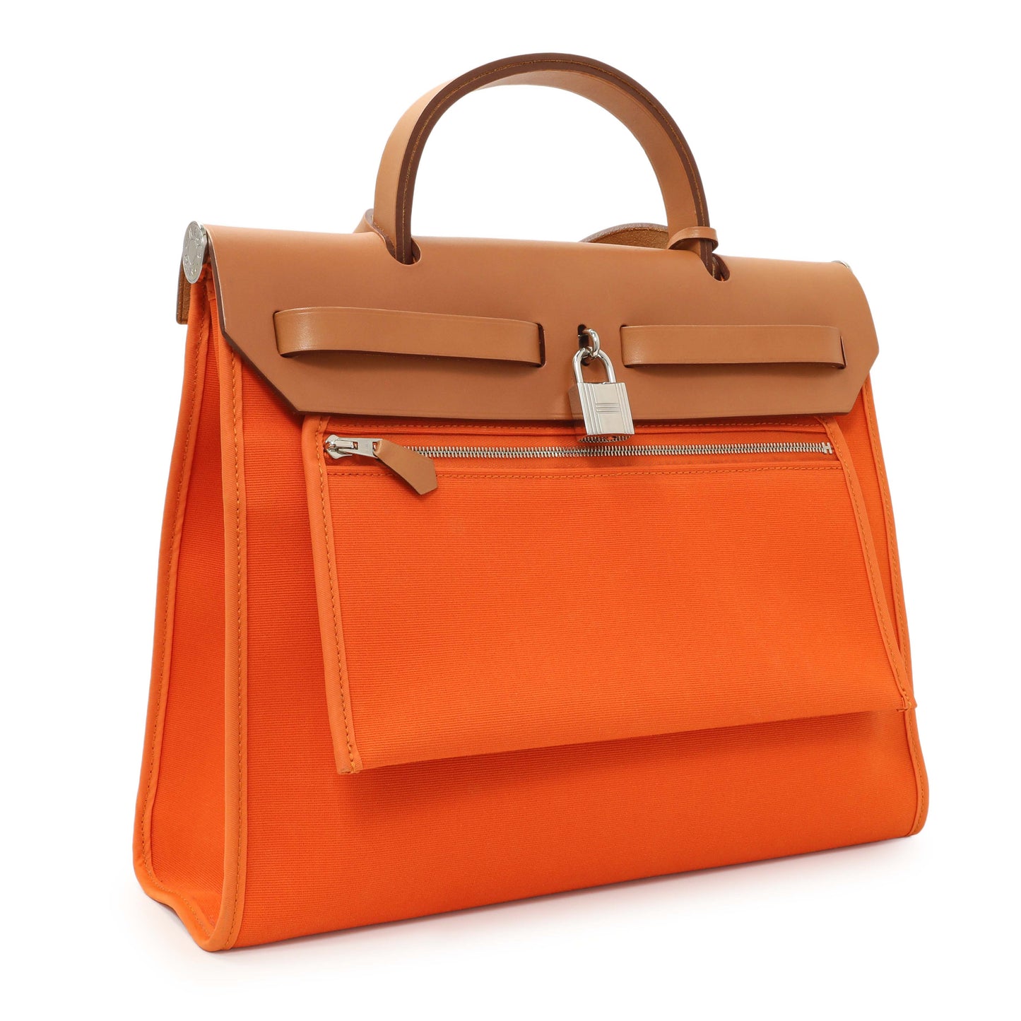 Exclusive Hermes Vache Hunter Toile Herbag Zip 31 — Side View