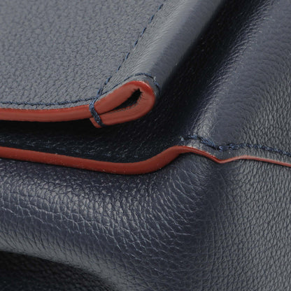 Exclusive Louis Vuitton Navy Calfskin Lockme II Chain Bag BB — Top View