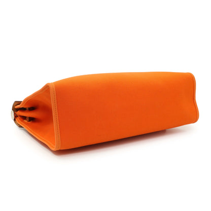 Exclusive Hermes Vache Hunter Toile Herbag Zip 31 — Back View
