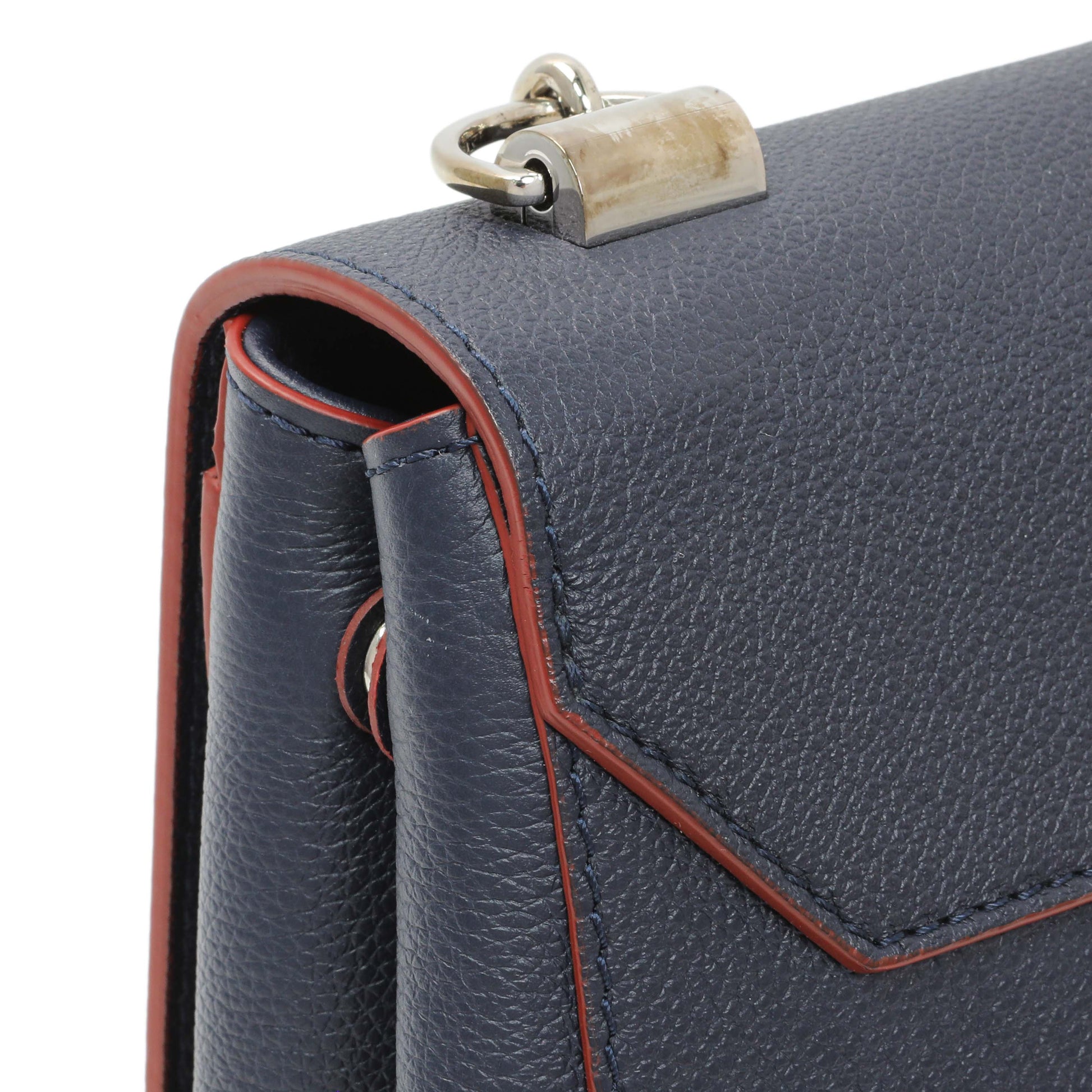 Exclusive Louis Vuitton Navy Calfskin Lockme II Chain Bag BB — Alternate View 12