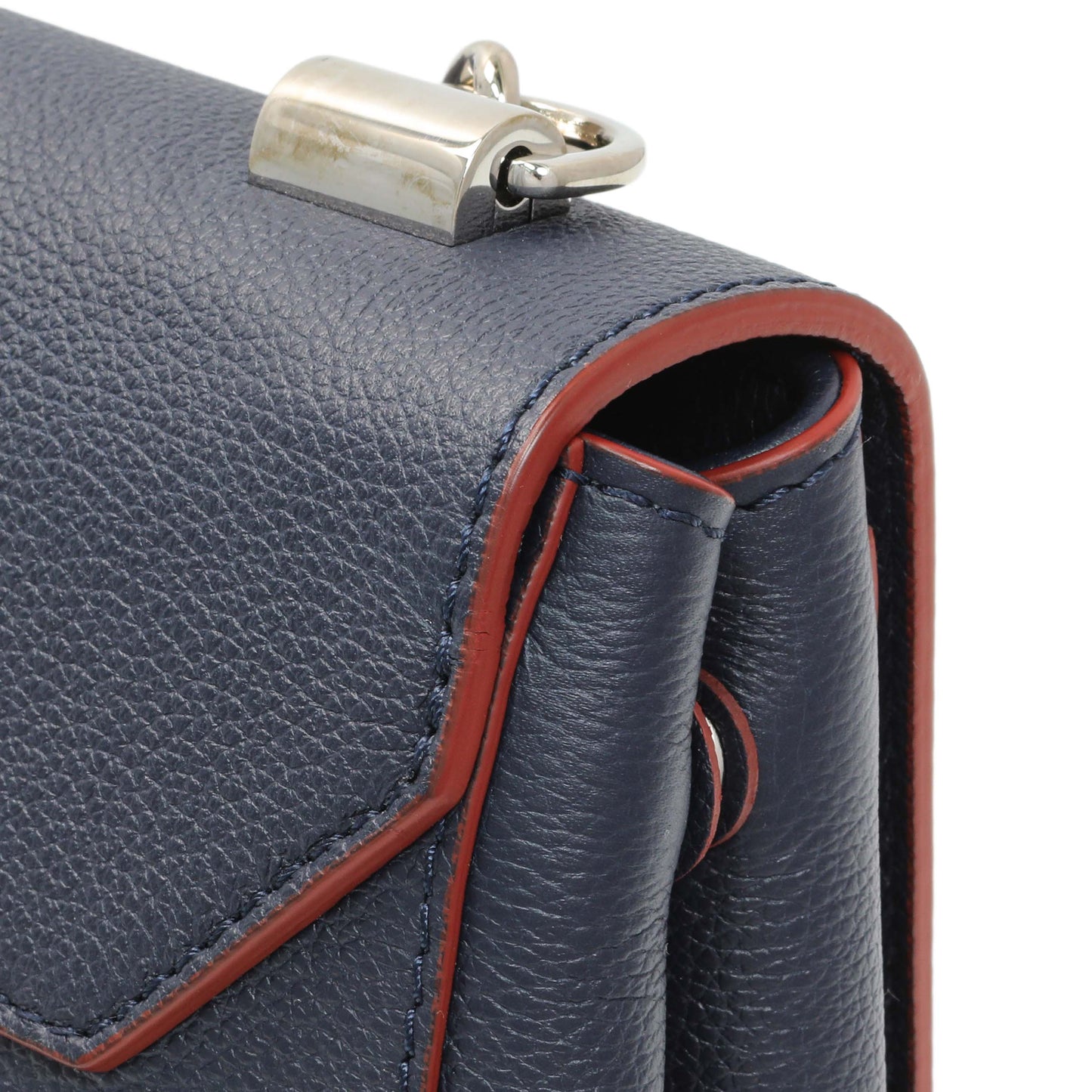 Exclusive Louis Vuitton Navy Calfskin Lockme II Chain Bag BB — Alternate View 13