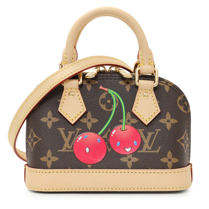 Exclusive Louis Vuitton X Takashi Murakami Cerises Nano Alma — Front View