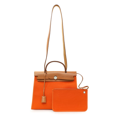 Exclusive Hermes Vache Hunter Toile Herbag Zip 31 — Front View
