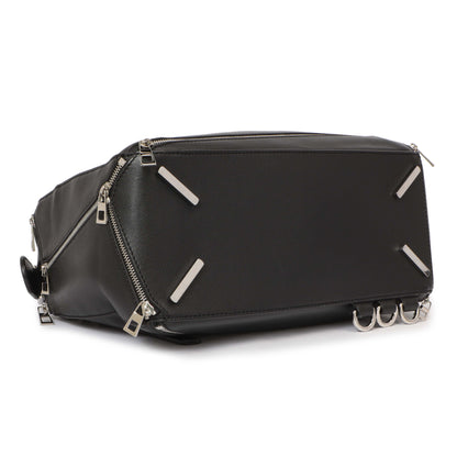 Exclusive Loewe Black Calfskin Medium Zipper Puzzle Bag — Back View