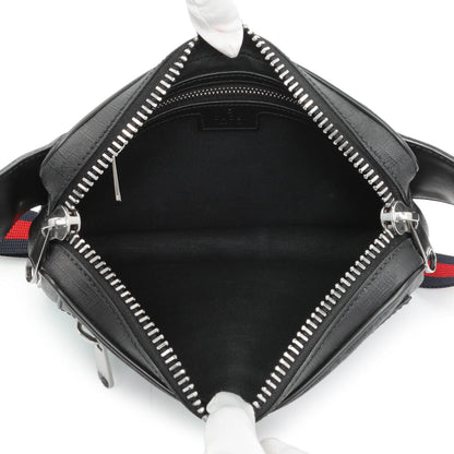 Exclusive Gucci Black Soft GG Supreme Monogram Web Belt Bag — Top View