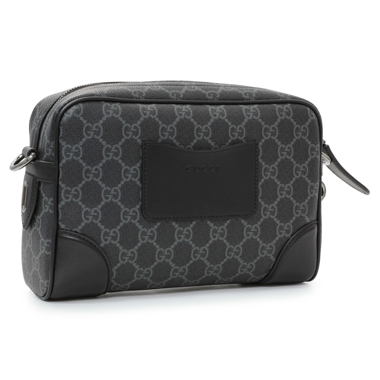 Exclusive Gucci GG Supreme Monogram Calfskin Emblem Small Crossbody — Side View