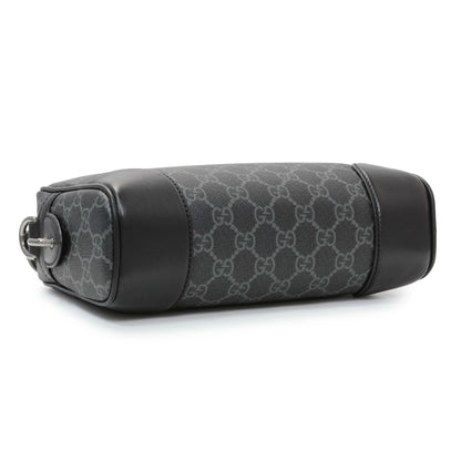 Exclusive Gucci GG Supreme Monogram Calfskin Emblem Small Crossbody — Back View