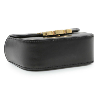 Exclusive Celine Black Shiny Calfskin Mini Claude — Back View