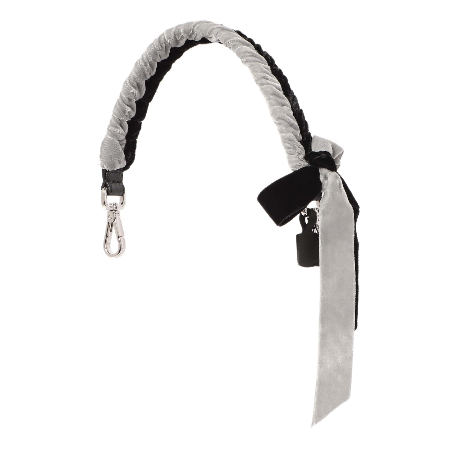 Exclusive Fendi Black/Grey Velvet Mini Strap You — Front View