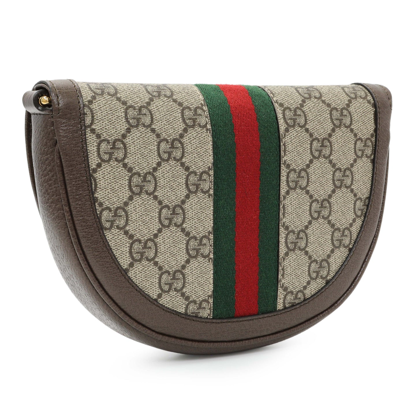 Exclusive Gucci GG Supreme Monogram Web Mini Ophidia Flap Shoulder Bag — Side View