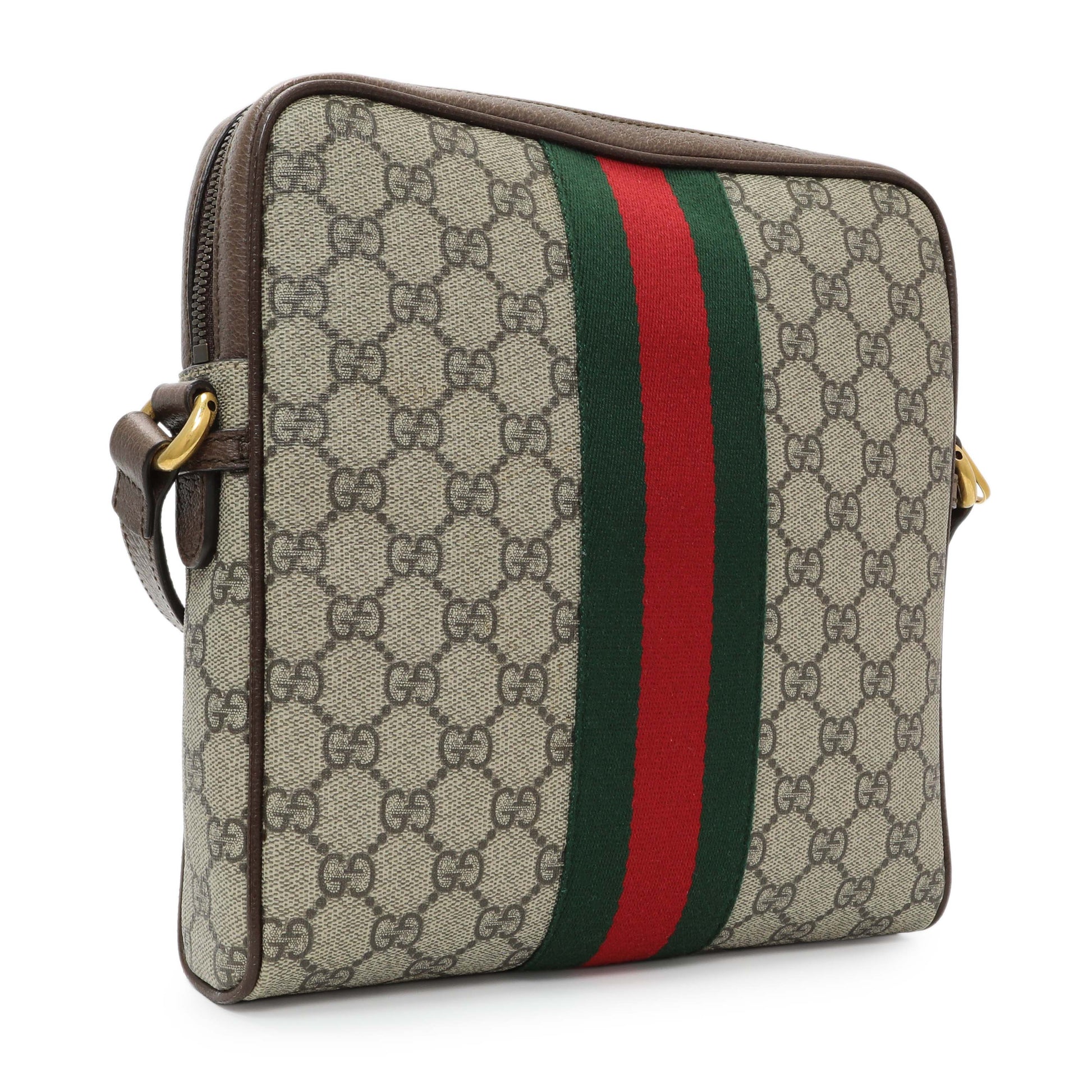 Exclusive Gucci GG Supreme Monogram Web Small Ophidia Messenger Bag — Side View