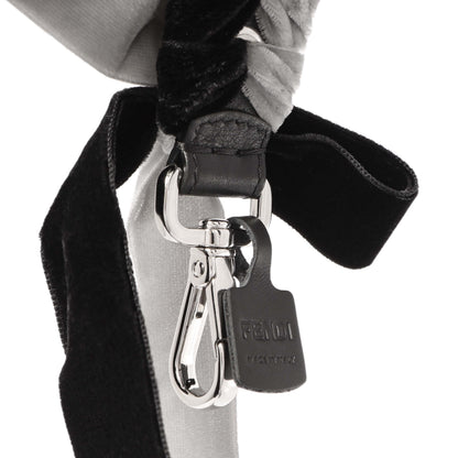 Exclusive Fendi Black/Grey Velvet Mini Strap You — Back View