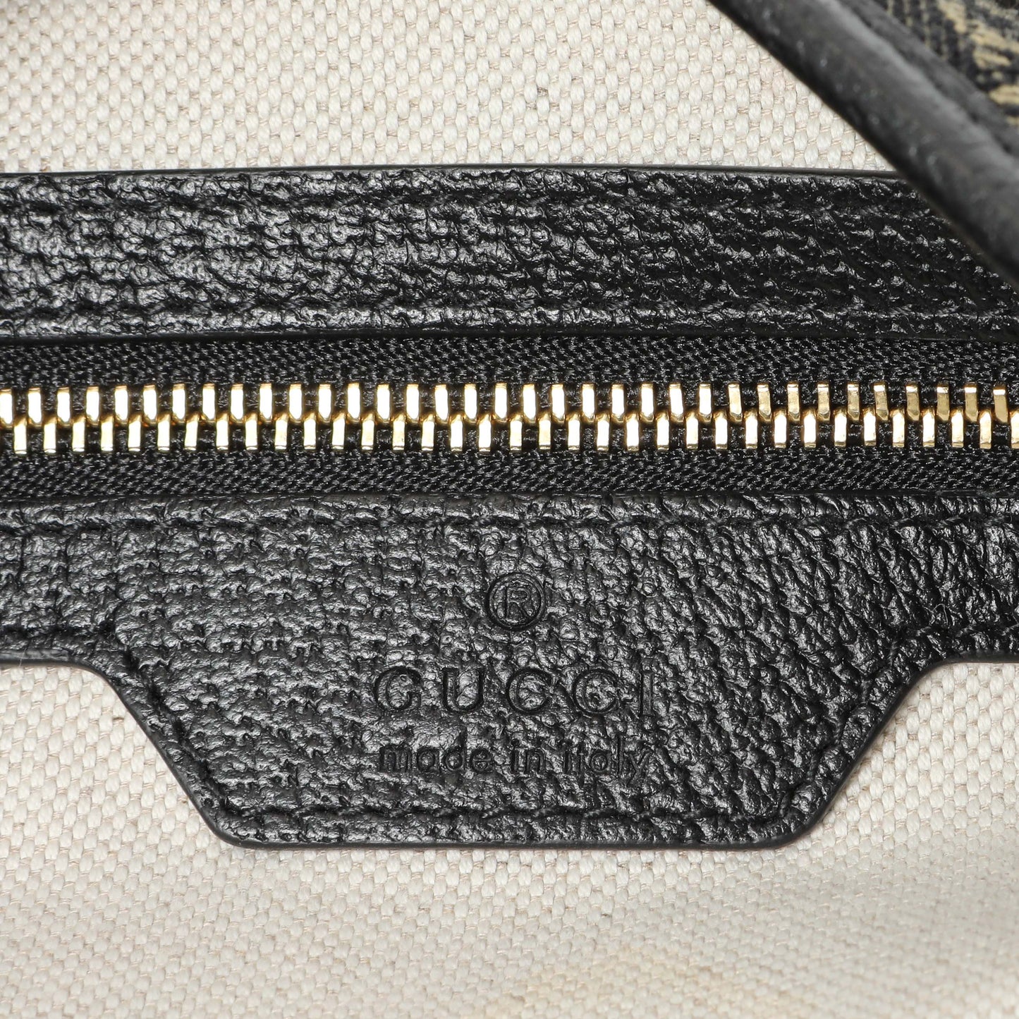Exclusive Gucci Black Jacquard Denim GG Monogram Small Jackie 1961 Hobo — Detail View