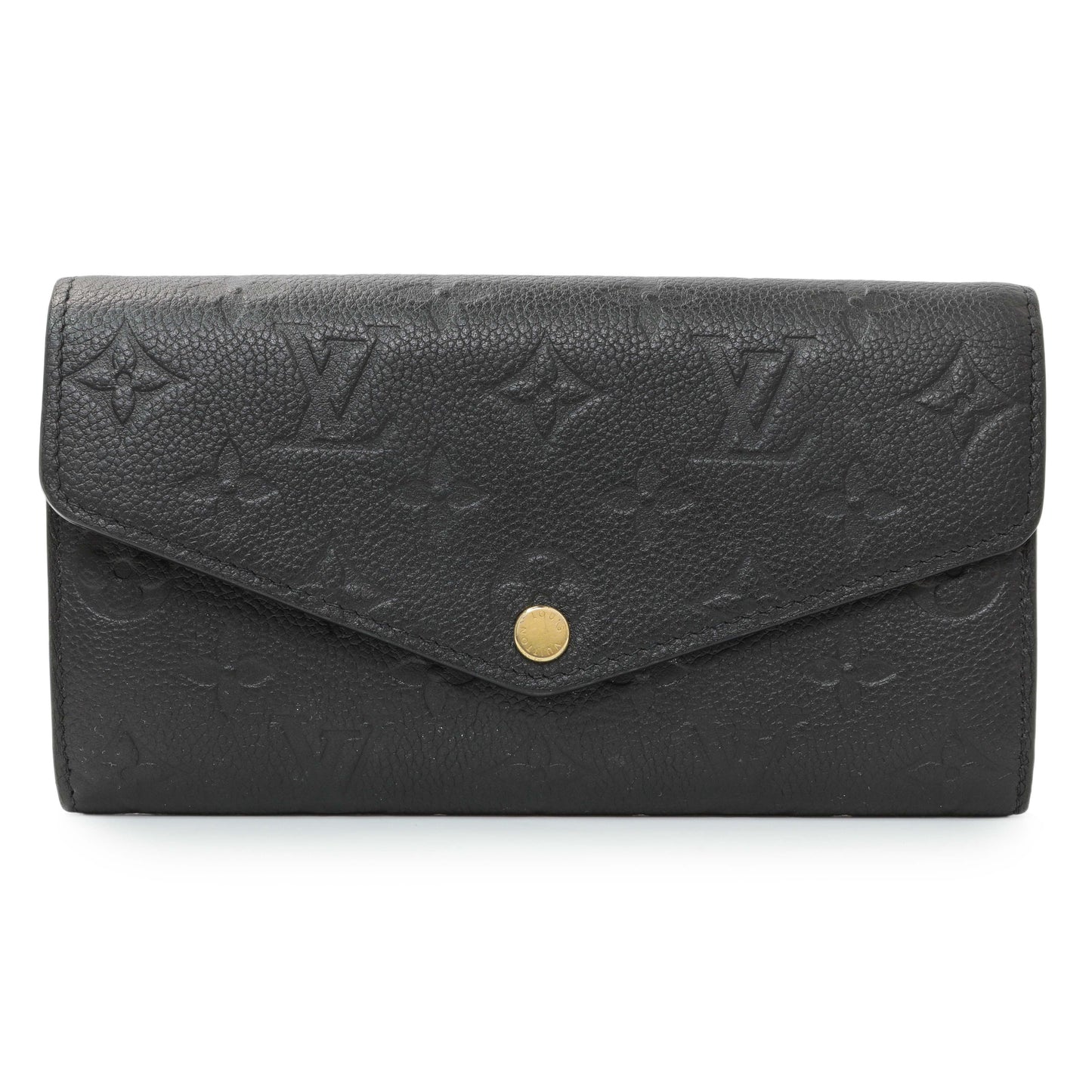 Exclusive Louis Vuitton Black Monogram Empreinte Sarah Wallet — Front View