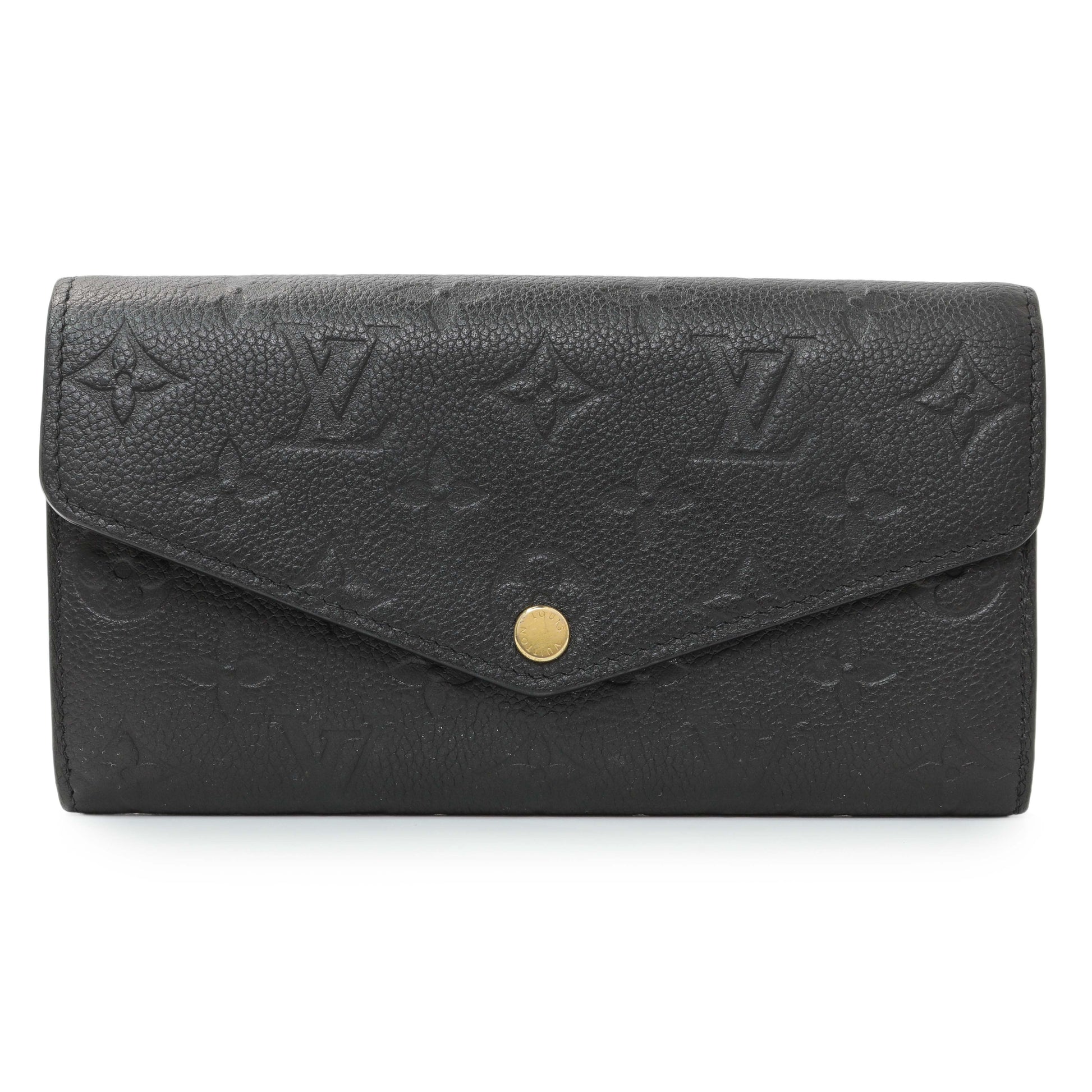 Exclusive Louis Vuitton Black Monogram Empreinte Sarah Wallet — Front View