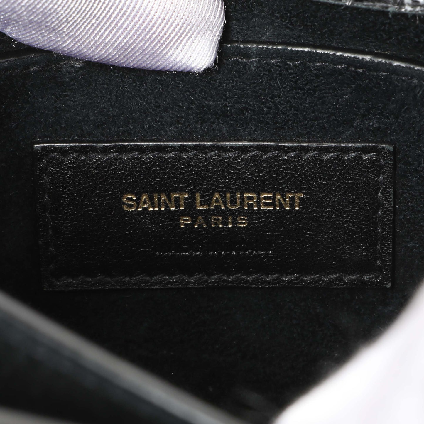 Exclusive Saint Laurent Black Crocodile Embossed Calfskin Medium Monogram Sunset — Alternate View 9