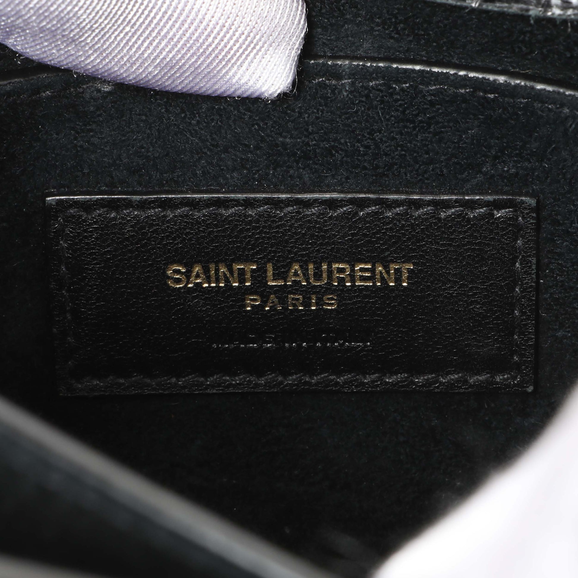 Exclusive Saint Laurent Black Crocodile Embossed Calfskin Medium Monogram Sunset — Alternate View 9