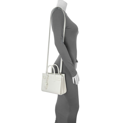 Exclusive Saint Laurent White Grained Calfskin Nano Sac De Jour — Alternate View 7