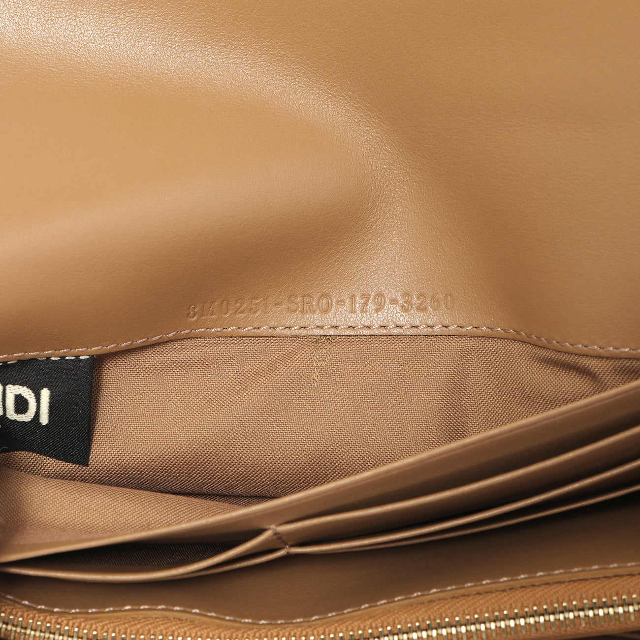 Exclusive Fendi Brown Vitello Liberty Studded Continental Wallet — Detail View
