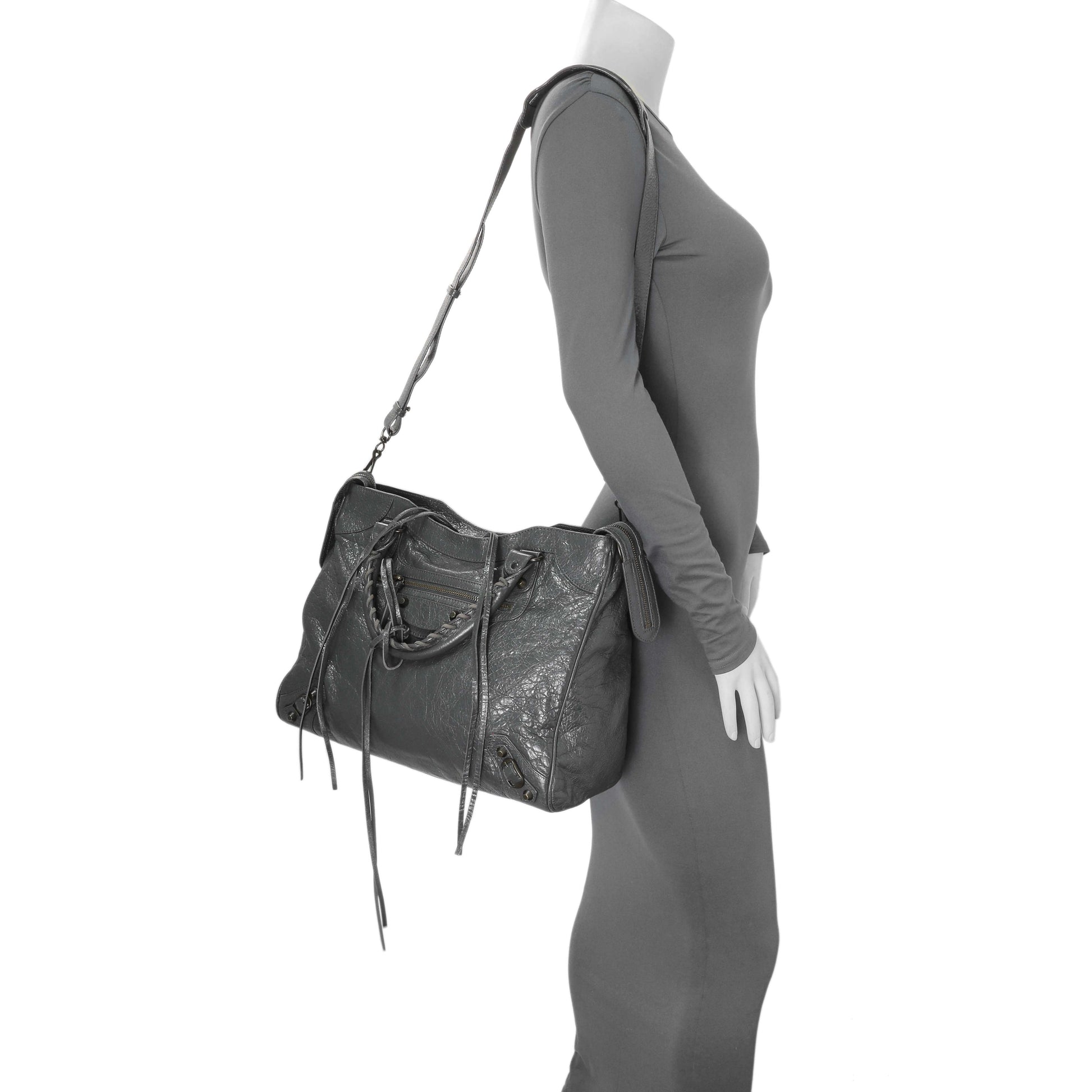 Exclusive Balenciaga Anthracite Agneau Classic Hardware Velo Bag — Alternate View 11
