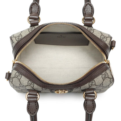 Exclusive Gucci GG Supreme Monogram Web Small Ophidia Boston Bag — Top View