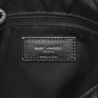 Exclusive Saint Laurent Black Crinkled Calfskin Matelasse Monogram Medium Niki Shopper — Detail View