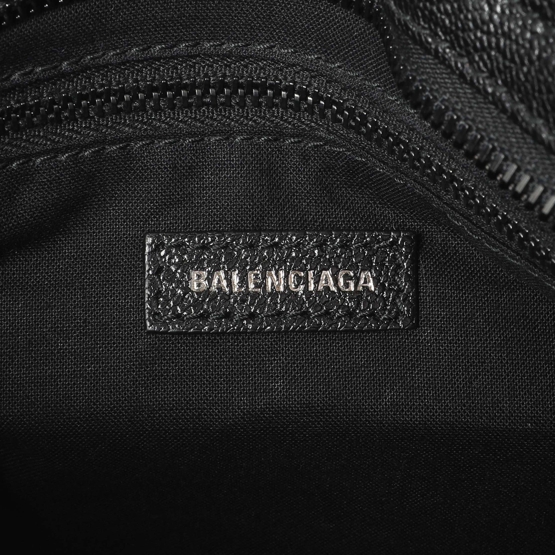 Exclusive Balenciaga Black Grained Calfskin Neo Classic Mini City — Detail View