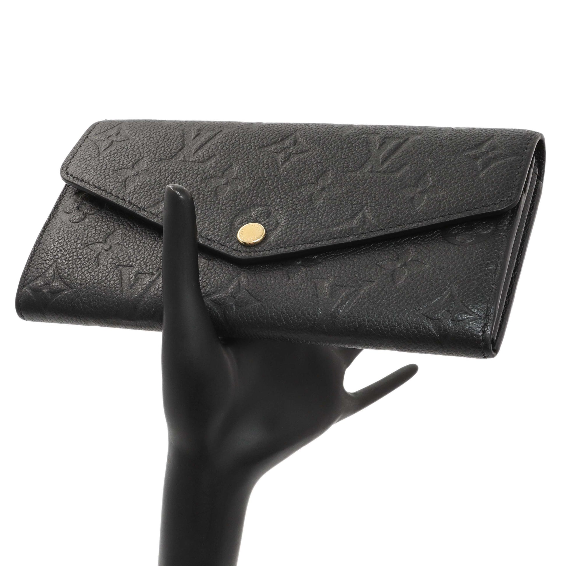 Exclusive Louis Vuitton Black Monogram Empreinte Sarah Wallet — Alternate View 14