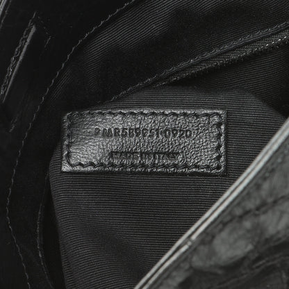 Exclusive Saint Laurent Black Crinkled Calfskin Matelasse Monogram Medium Niki Shopper — Lifestyle View