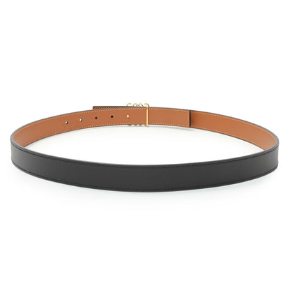 Exclusive Loewe Black Tan Calfskin Anagram Belt — Side View