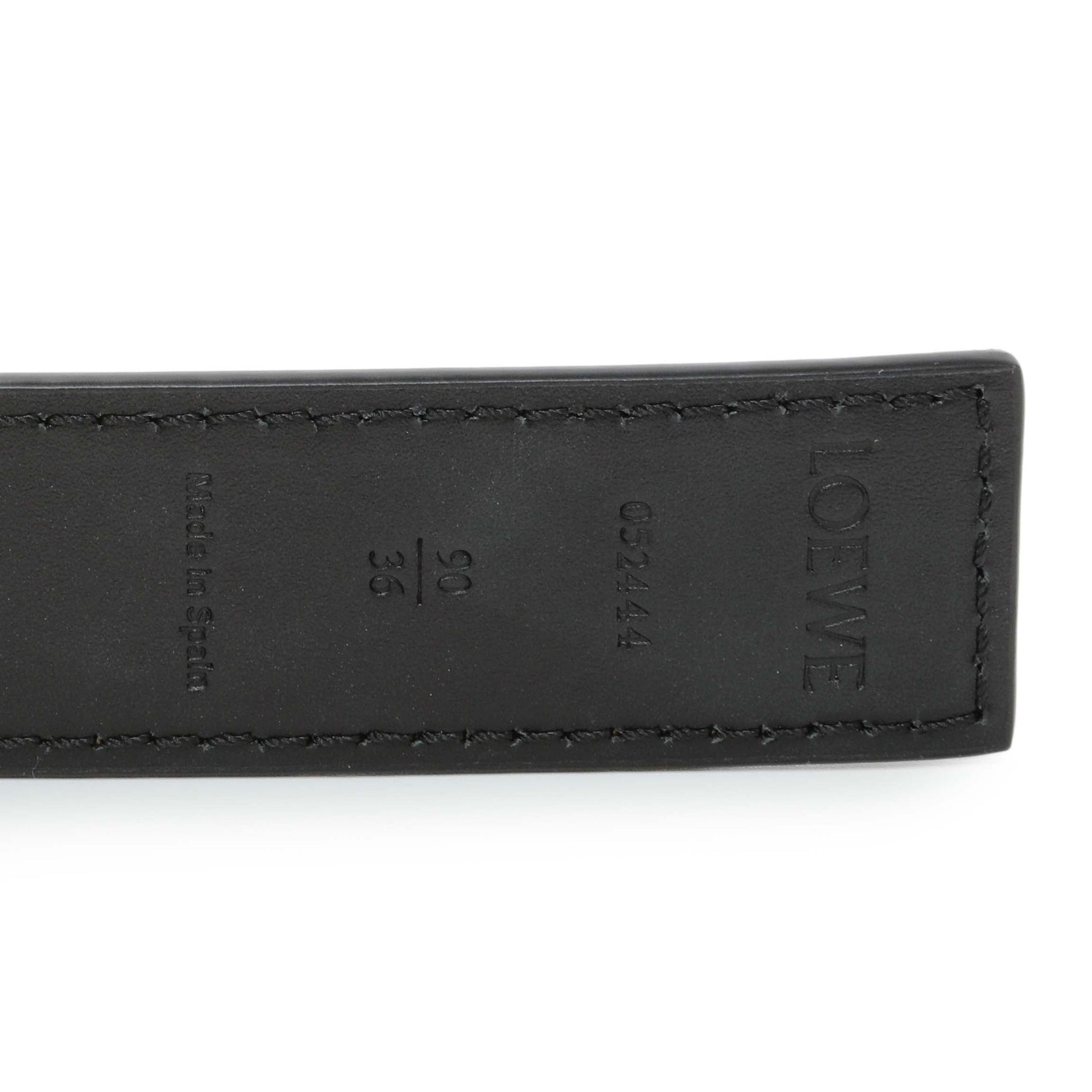 Exclusive Loewe Black Tan Calfskin Anagram Belt — Back View