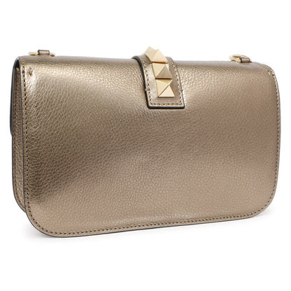Exclusive Valentino Metallic Vitello Medium Glam Lock Rockstud Flap — Side View