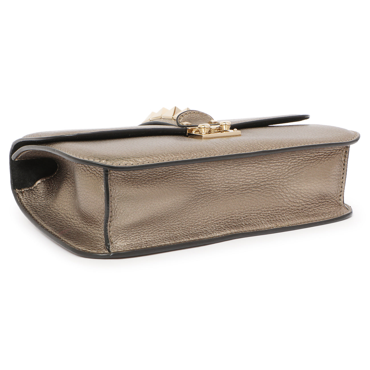 Exclusive Valentino Metallic Vitello Medium Glam Lock Rockstud Flap — Back View
